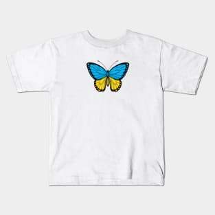 Ukrainian Flag Butterfly Kids T-Shirt